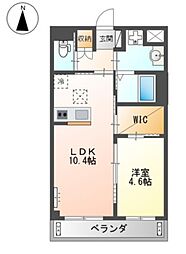 カルム蔵前 1LDKの間取図画像
