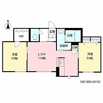 ベレオ諏訪野 A0102 ｜ 福岡県久留米市諏訪野町14-29（賃貸マンション2LDK・1階・55.35㎡） その2