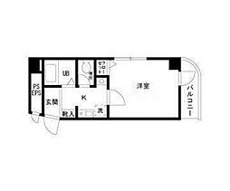 DIAMONDRESIDENCE湯島第2 1Kの間取図画像