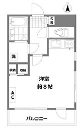 レジデンスT ワンルームの間取図画像