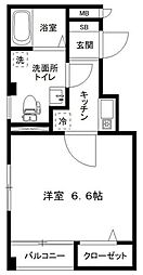 サンフラワー3 1Kの間取図画像