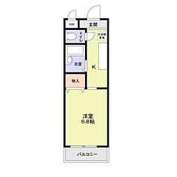 リバーランド堺東 1Kの間取図画像