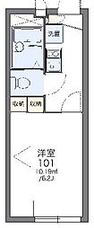 レオパレスユー 1Kの間取図画像