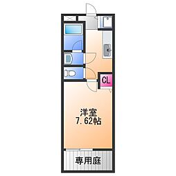 モンテテール額原 1Kの間取図画像