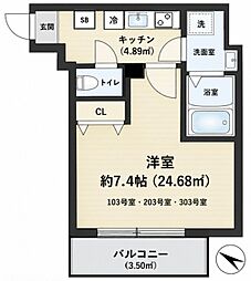 (仮称)ジーメゾン八王子千人町 1Kの間取図画像