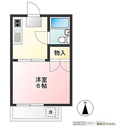 こーらる 1Kの間取図画像