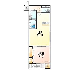 フジパレス鴻池新田V番館 1LDKの間取図画像