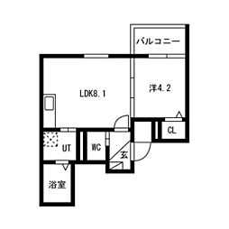 LIX大和田駅前 1LDKの間取図画像
