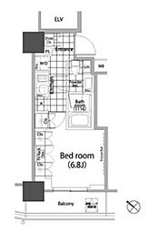 パークハビオ赤坂タワー 1Kの間取図画像