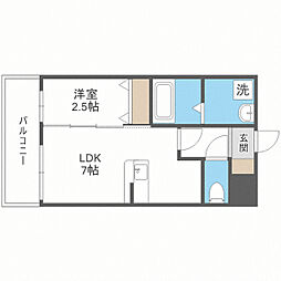 ライフフィールド貝塚駅前 1DKの間取図画像