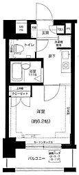 メインステージ門前仲町 1Kの間取図画像