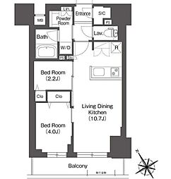 BluRock後楽園 2LDKの間取図画像