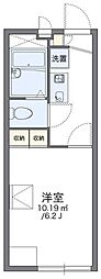 レオパレスウエストゴールド2 1Kの間取図画像