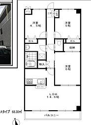 JUN青葉町コート 3LDKの間取図画像