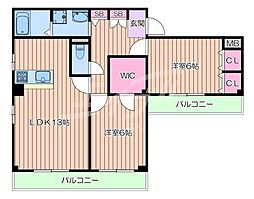 ビューポイント 2LDKの間取図画像