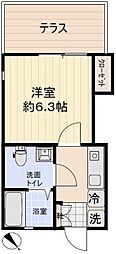 ピースヒル 1Kの間取図画像
