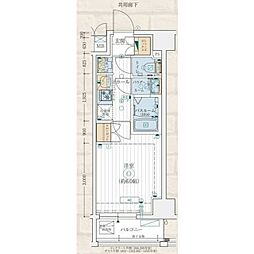 エステムコート横濱大通公園 1Kの間取図画像