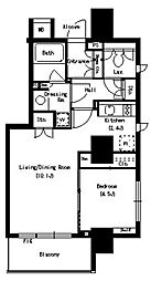パークアクシス神楽坂ステージ 1LDKの間取図画像