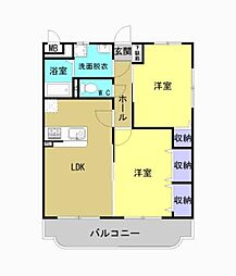 アスタリスク城西 2LDKの間取図画像