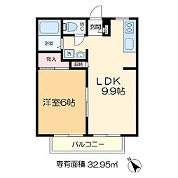 カサリージュ 1LDKの間取図画像