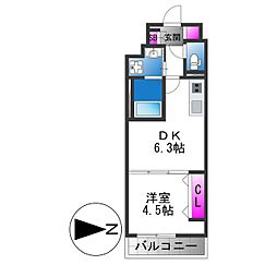 クローバー・レジデンス城東放出 1DKの間取図画像