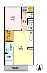 ディアベルジュ 1LDKの間取図画像