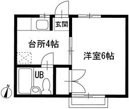 クレージュハイツ 1Kの間取図画像