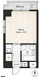 パレ・ドール文京第2 1Kの間取図画像