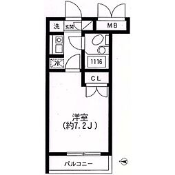 スカイヒル生田 1Kの間取図画像