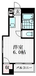 クリオシティー町屋 ワンルームの間取図画像