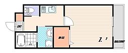ワコーレヴィータ須磨月見山本町 1Kの間取図画像