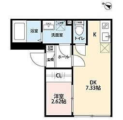 BIBLIO NIHONBASHI 4階1DKの間取り