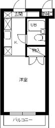 スカイコート向ヶ丘遊園 ワンルームの間取図画像