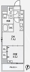 アリビス東十条 1DKの間取図画像