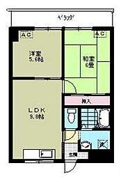 リブステージ横浜 2LDKの間取図画像