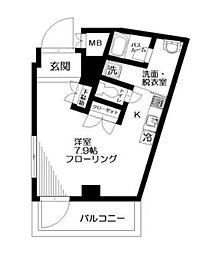 ハーモニー・コート ワンルームの間取図画像