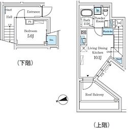 Fika代々木上原 ワンルームの間取図画像