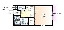 フジパレス吉田ノース 1Kの間取図画像