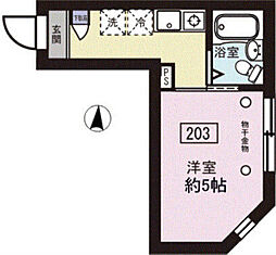 サクラハイツ 1Kの間取図画像