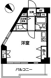 ブランシェ池袋 5階ワンルームの間取り