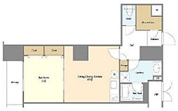 グランハイツ高田馬場 11階1LDKの間取り