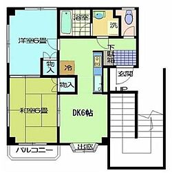 アネックス大沢 2DKの間取図画像