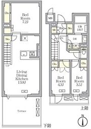 アジールコート都立大学 1階3LDKの間取り