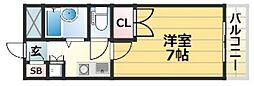 ハイネス生田 1Kの間取図画像