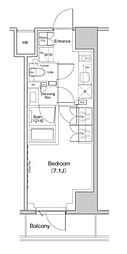 ザ・パークハビオ中野富士見町ガーデン 1Kの間取図画像