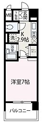 グランディール 1Kの間取図画像