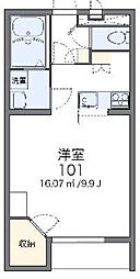 レオパレスソレイユ2 1Kの間取図画像