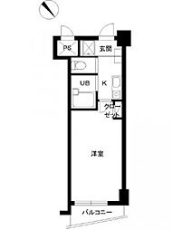 スカイコート目白台 5階1Kの間取り