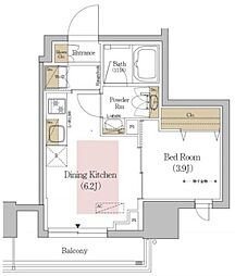 Urbanex文京本郷 1DKの間取図画像