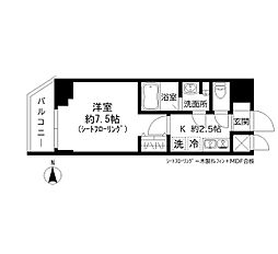 GRAND三軒茶屋WEST 1Kの間取図画像